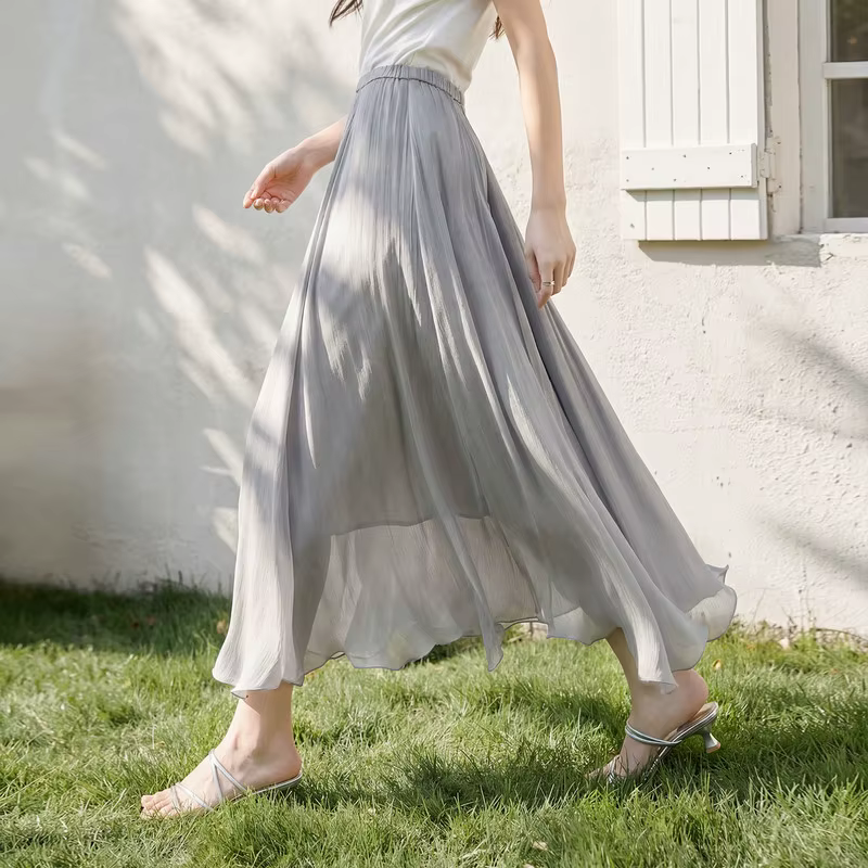 Jupe longue fluide élégante SENTUBILA pour femme, taille élastique, collection été 2026, vêtements f
