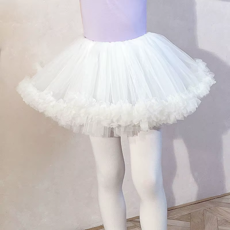 Jupe Tutu filles jupes de danse de Ballet élastiques 4 couches Tutu en Tulle pour enfant en bas âge