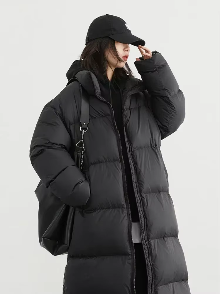 CHIC VEN-Doudoune Longue en Duvet de Canard Blanc pour Femme, Pardessus Chaud, Optique Décontractée,