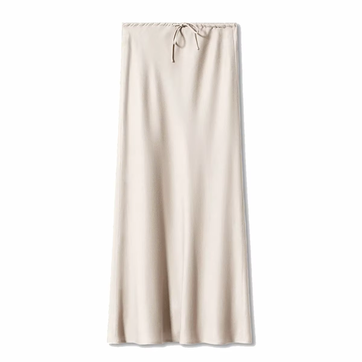 Nouvelle jupe longue pour femme, élégante, en satin soyeux, taille haute, style A-line, décontractée