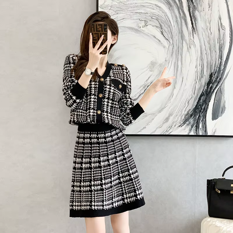 Ensemble deux pièces décontracté pour femme, manteau à boutonnage simple et jupe trapèze, tenues élé