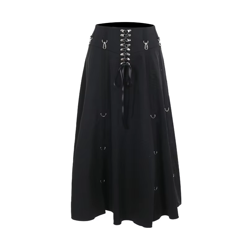 Goth Streetwear jupe gothique femmes Harajuku Emo Alternative Grunge taille haute pansement a-ligne