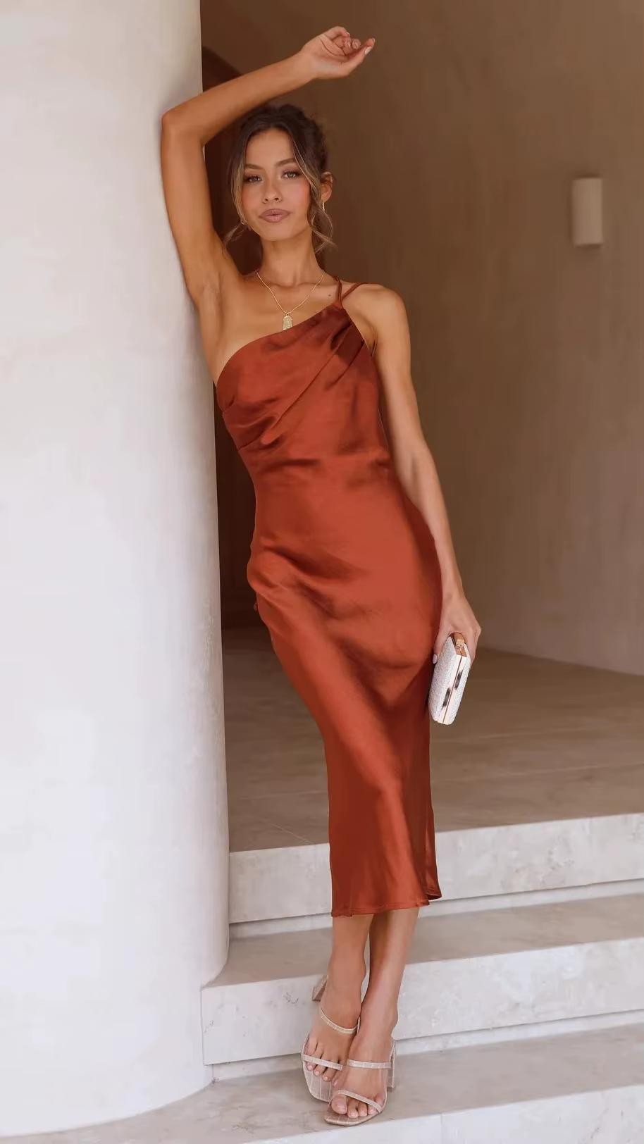 Robe mi-longue à la mode, coupe cintrée, avec sangle arrière, nouveau Style transfrontalier, robe él