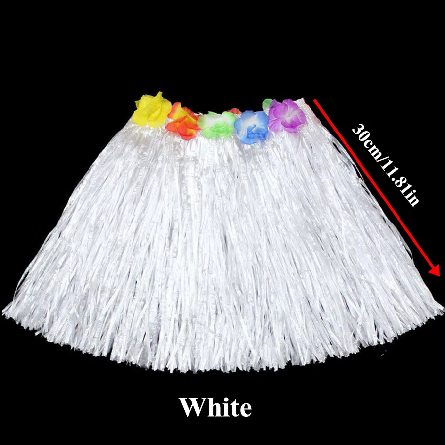 1 pièce/5 pièces - Jupe Hula Hawaïenne en herbe, style tropical, pour déguisement, vacances d'été à 