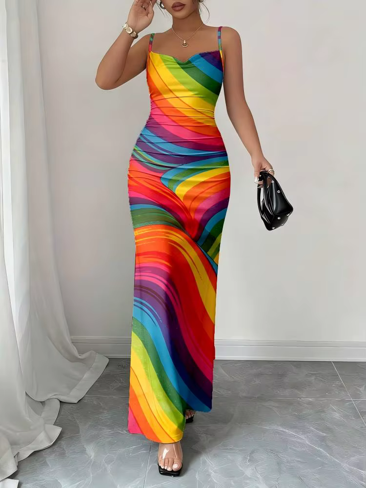 Jupe longue sexy en tissu lisse et confortable, élégante et amincissante, au style raffiné.