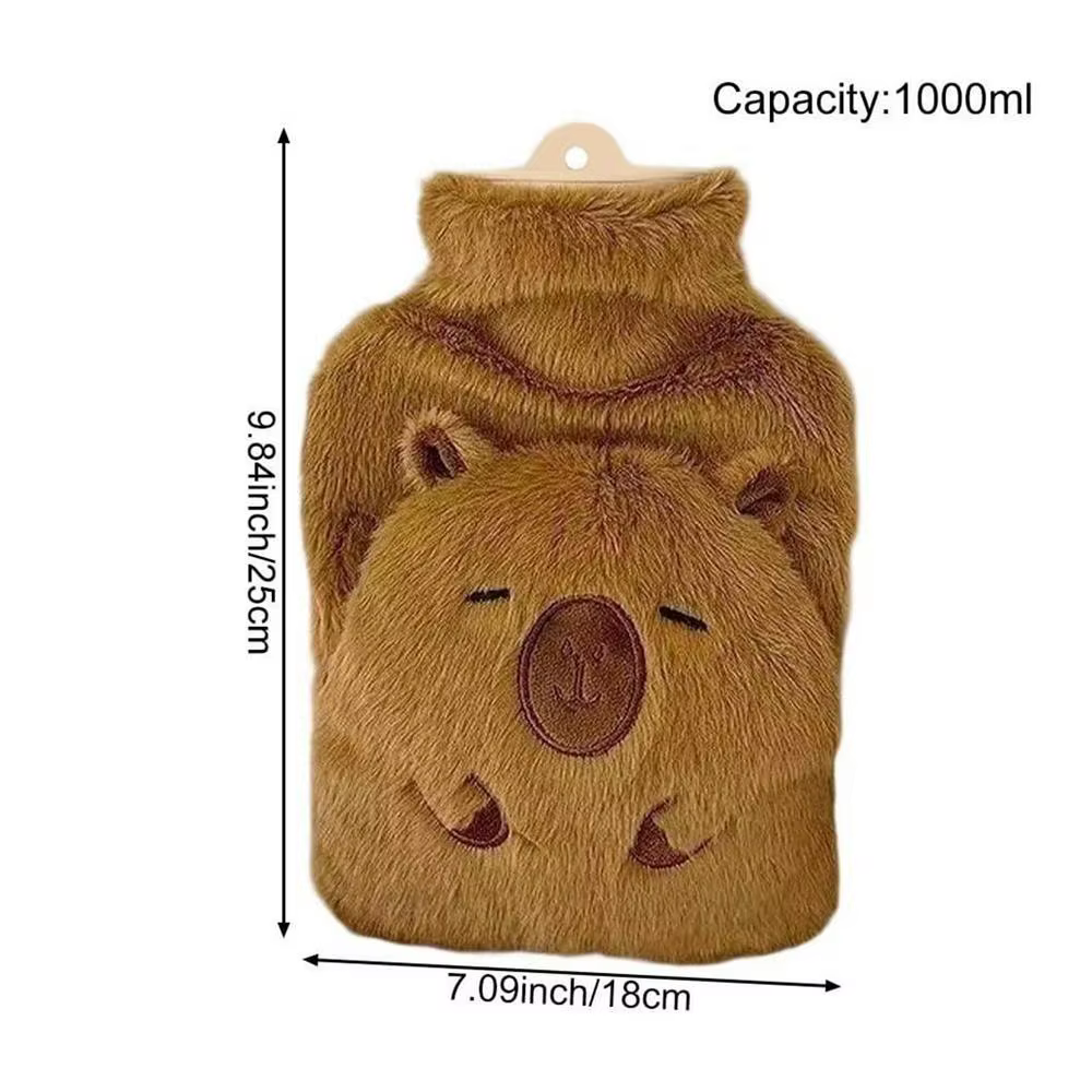Bouteille d'eau chaude en forme de capybara 2025, capacité de 1000ml, rétention de chaleur longue du