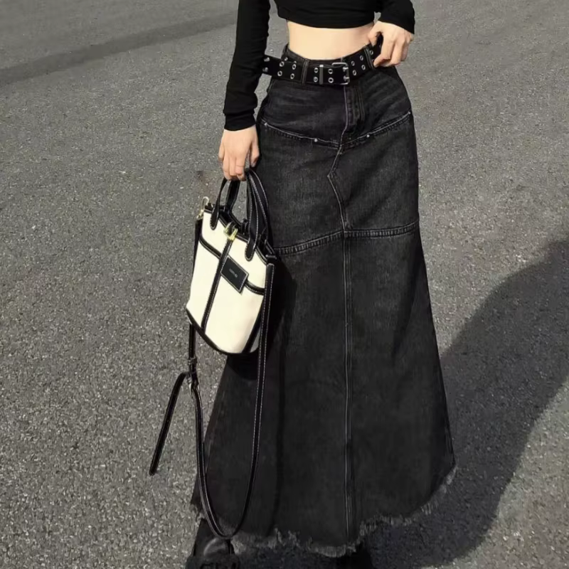 Jupes en jean taille haute pour femmes, DistMurcia Vintage, Streetwear américain, Ulzzang Students,