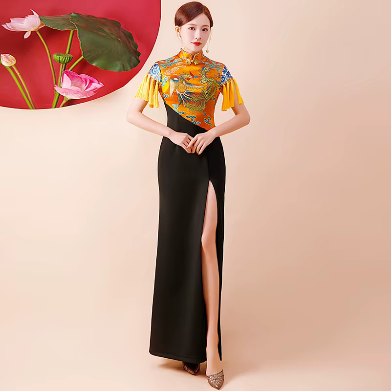 Robe de spectacle de marche Cheongsam pour femmes, nouveau Style chinois, jeune, Chic, modèle élégan
