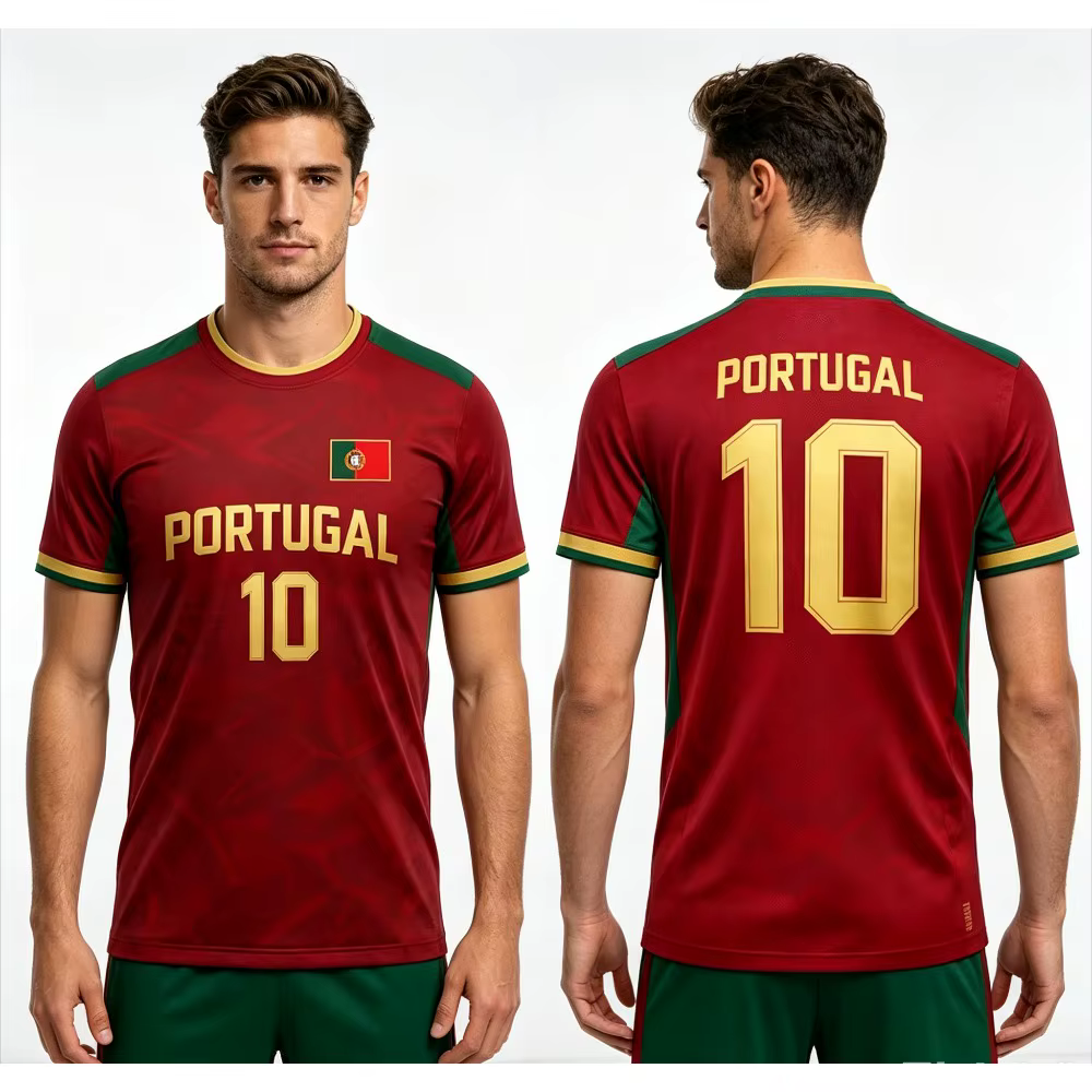 Nouveau Maillot de Sport Unisexe 2026 avec Imprimé Drapeau du Portugal, Respirant et à Séchage Rapid