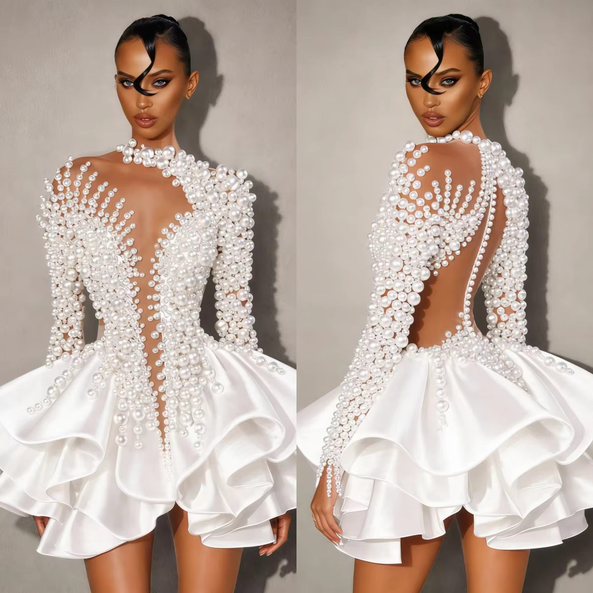 Robes de mariée blanches, robes de bal courtes, robes de bal sirène mini, robes de bal longues au so