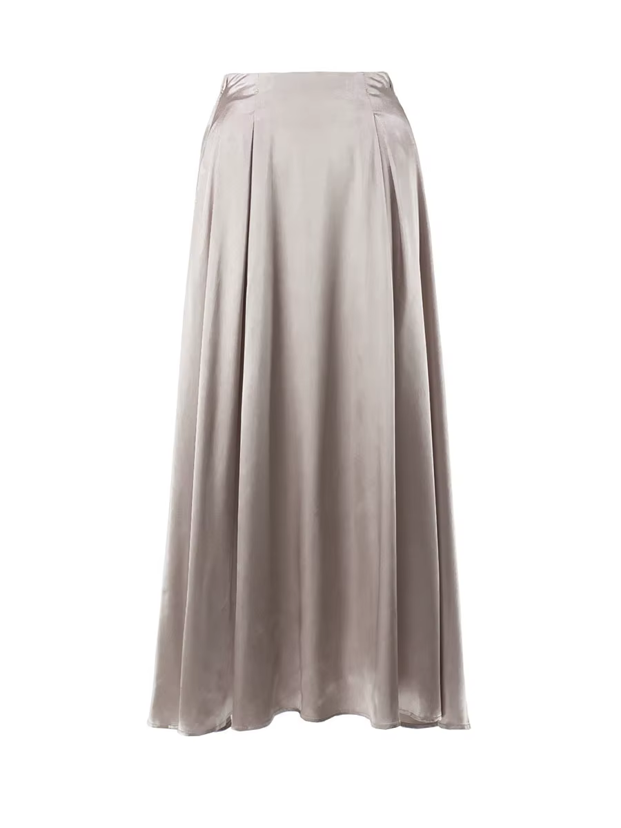 Jupe buste femme 2025 tempérament d'été élégant taille haute Satin jupe longue