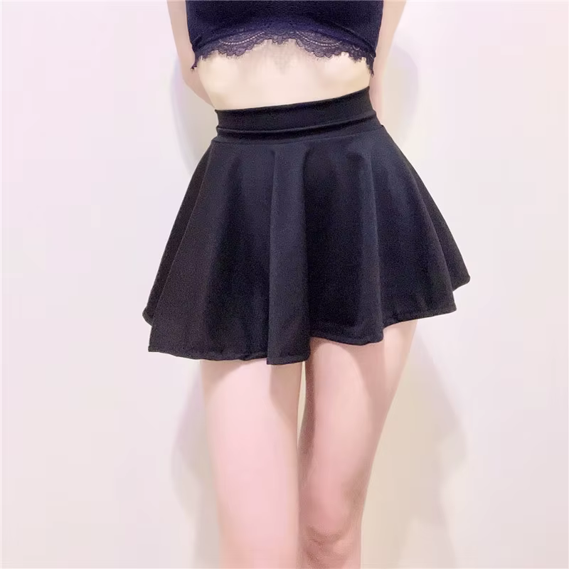 Mini jupe évasée taille haute pour femmes, jupes plissées A-Line, jupe courte de danse, vêtements de