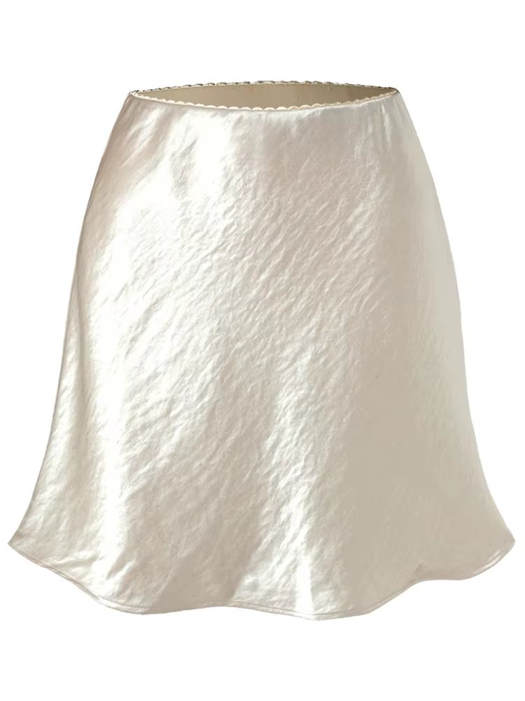 Jupes courtes d'été pour femmes, tenue de bureau, ligne A noire, Mini jupe de luxe en Satin, taille