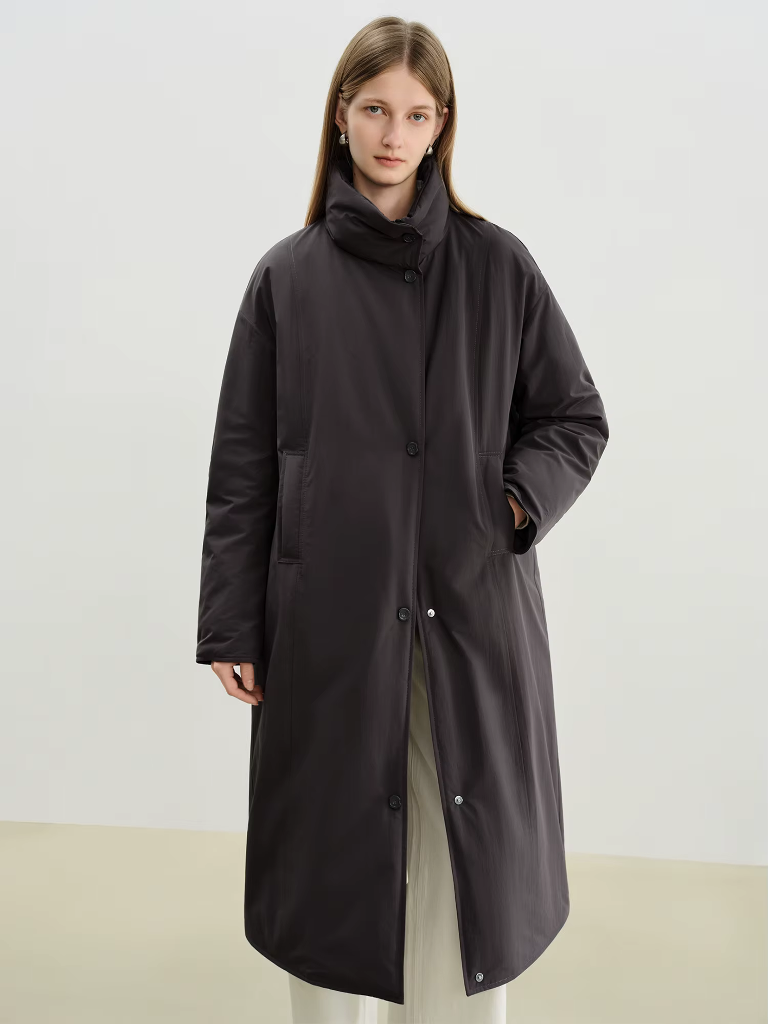 ZIQIAO Petite femmes col montant Long coréen 90% vers le bas blanc canard plume veste 2025 hiver nou