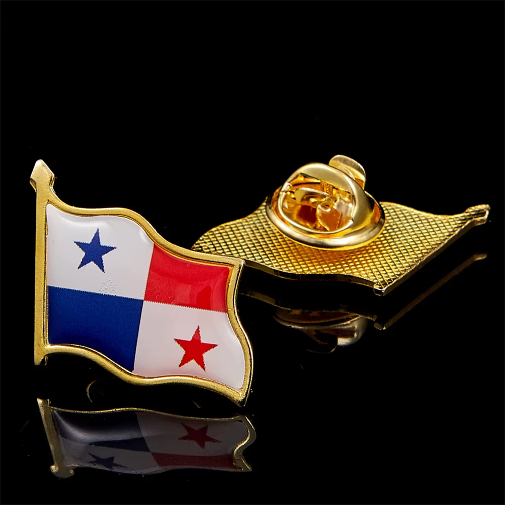Épingles de sûreté drapeau de la république du Panama, Badge polonais, broche de pays, chapeau, casq