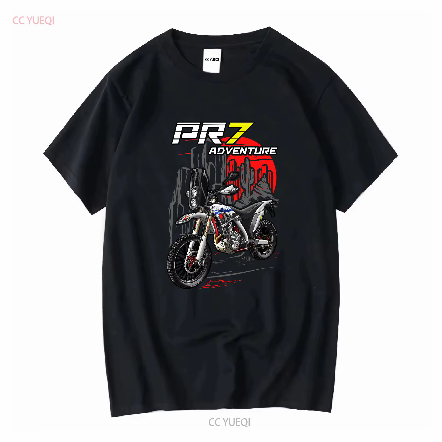 T-shirt AJP PR7 pour motards, manches longues ou courtes, style vintage, décontracté, doux, unisexe,
