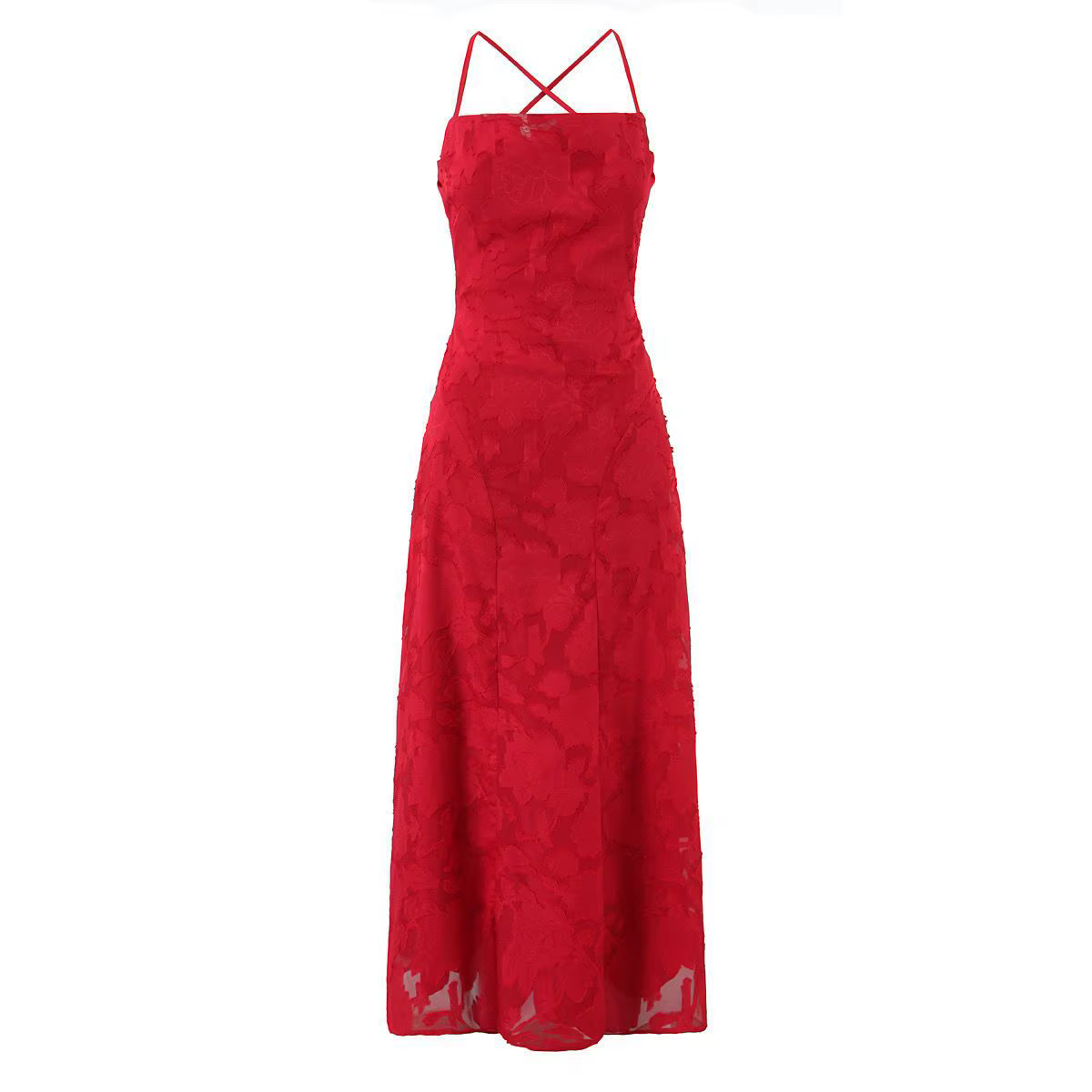 Robe longue élégante et sexy dos nu tie-dye pour femme, coupe ajustée, sans bretelles, style artisti