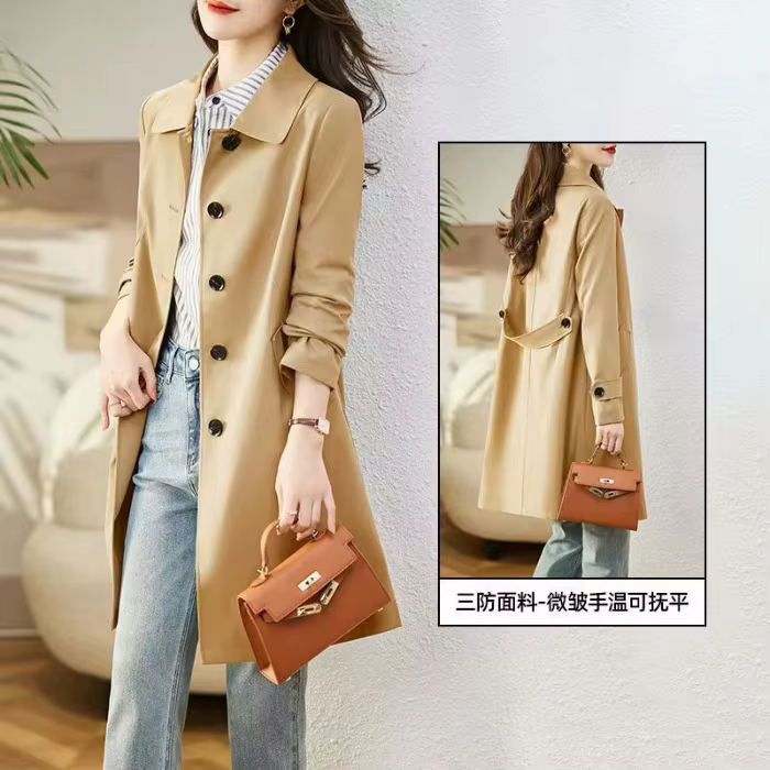 Veste élégante mi-longue pour femme, taille haute, amincissante, style coréen, nouvelle mode printem