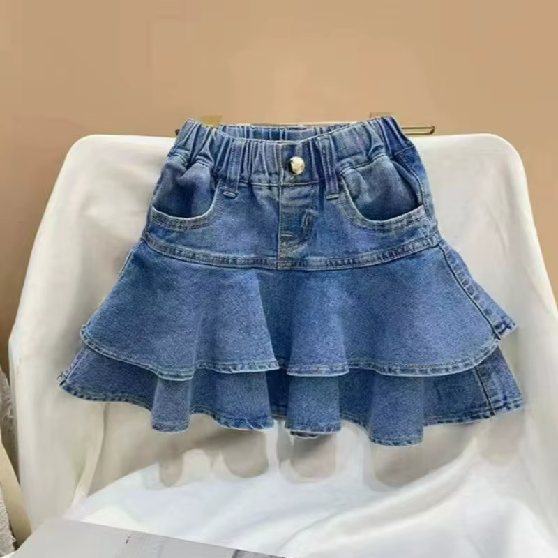 Jupe en jean pour filles, jupe courte polyvalente style gâteau, mode été, pour printemps, été, autom