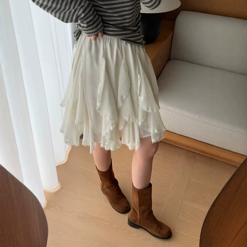 Kawaii – Mini jupes noires pour femmes, jupes froncées de plage japonaises Y2k, vêtements Vintage en