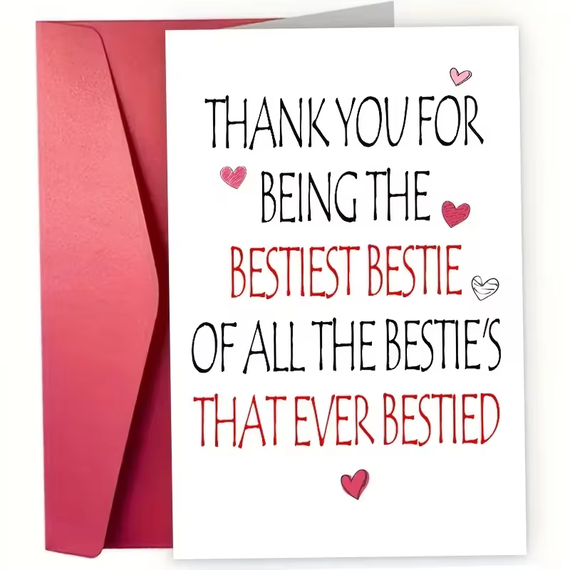 Carte de remerciement amusante pour la meilleure amie, citation « Merci d'être la meilleure amie »,