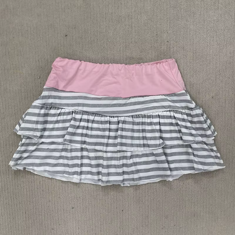 Mini-jupe mignonne pour fille, style été Kawaii vintage, jupe de rue japonaise avec surpiqûres contr