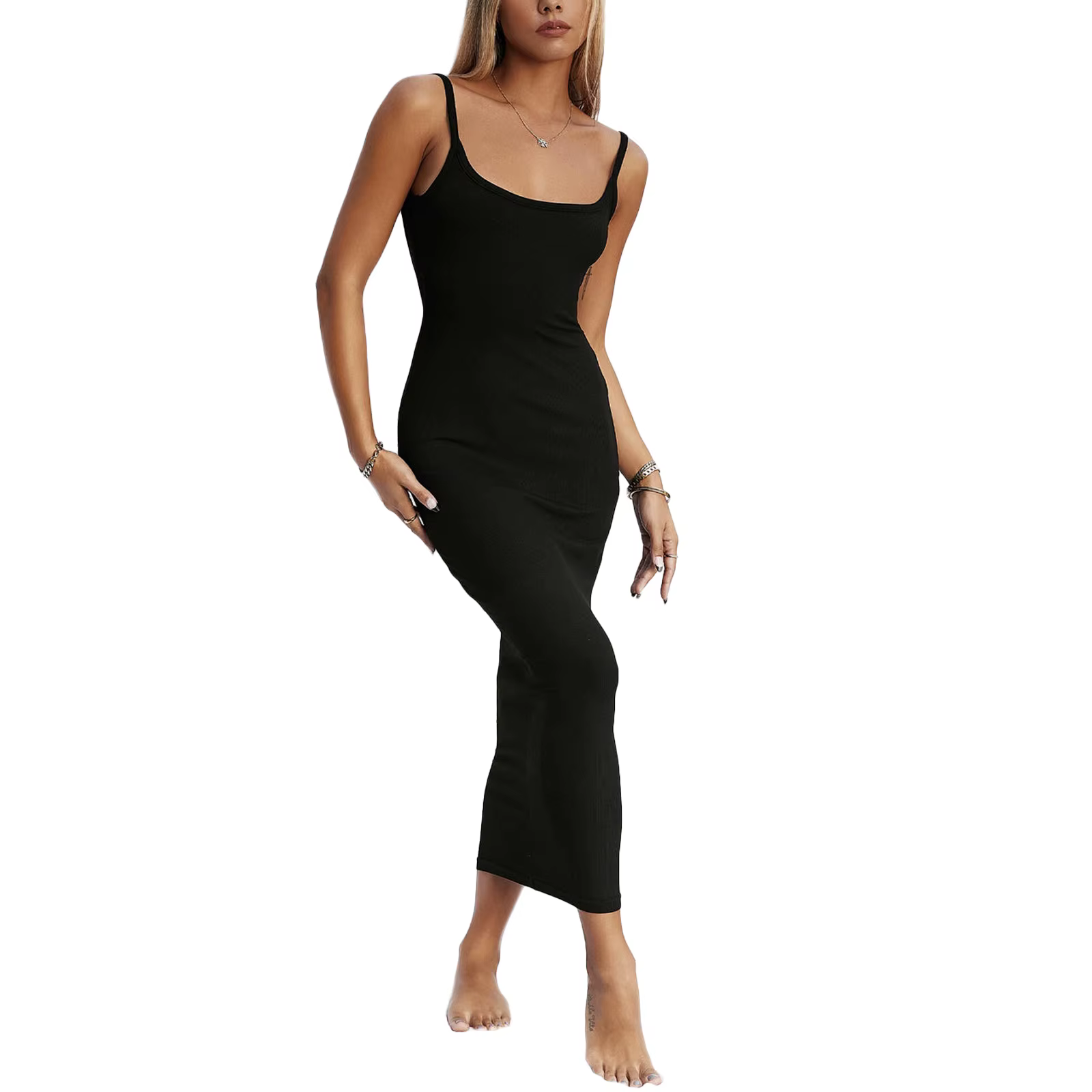 Robe longue dos nu pour femme, robe maxi dos nu, découpe sexy, robe de cocktail élégante, robe préci