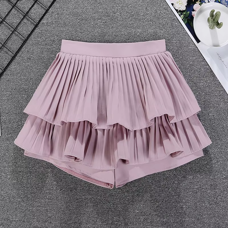 Mini jupe à volants à plusieurs niveaux, taille haute, jupe courte en mousseline de soie fluide, ten