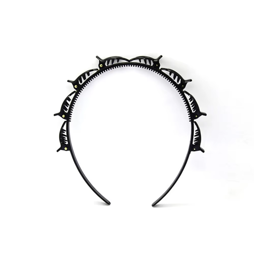 Pinces à cheveux double frange pour femmes, épingle à cheveux, cerceau de tête, pince à tresse torsa