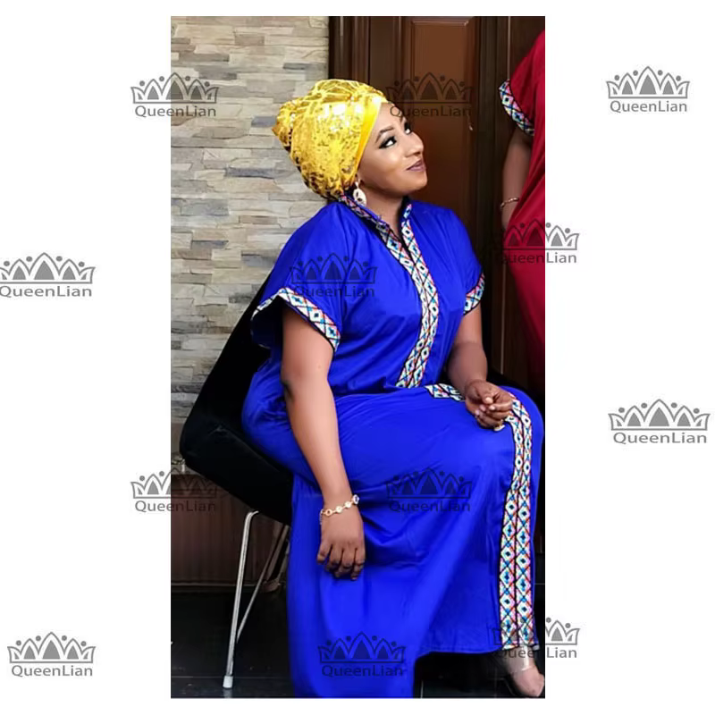 SPring traditionnel col africain robe longue bazin vêtements femmes imprimer taille ample avec Dashi