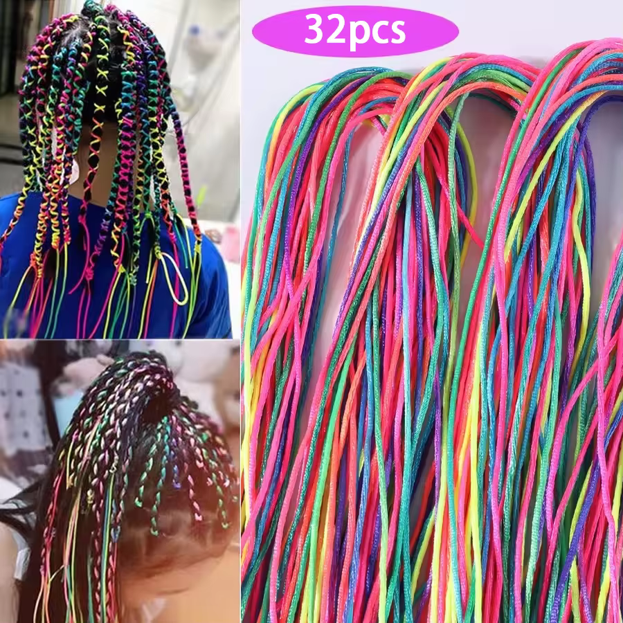 32 pièces 90 cm mélange de tresses de cheveux colorées brins de corde pour tresses africaines filles