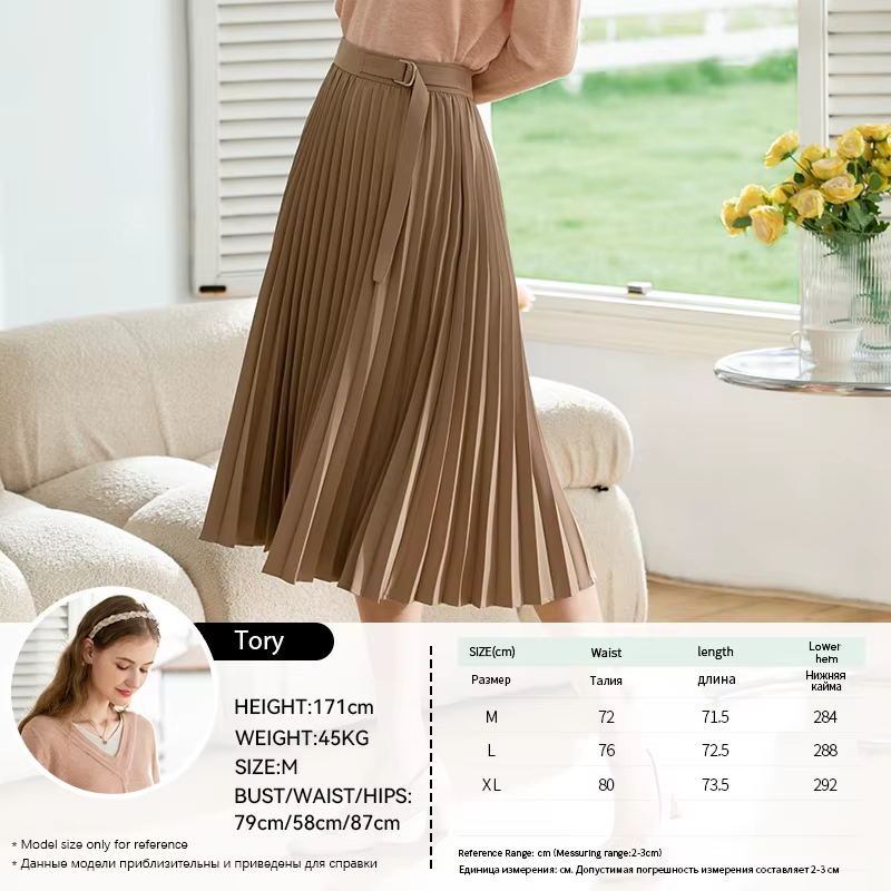 I Believe You-Jupe plissée taille haute pour femme, jupes trapèze minces, bas féminins élégants, dam