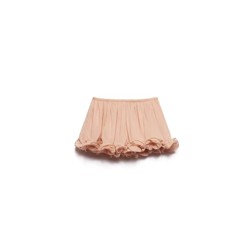 Ensemble deux pièces élégant avec ourlet à volants, Vintage, doux, sans manches, haut court à lacets