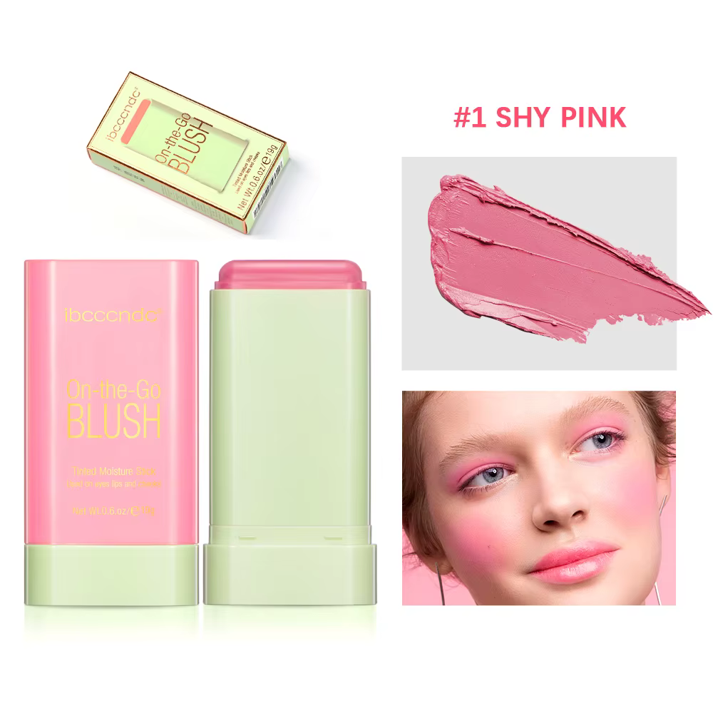 Fard à joues rotatif de haute couleur, bâton hydratant teinté, hydratant naturellement longue durée,