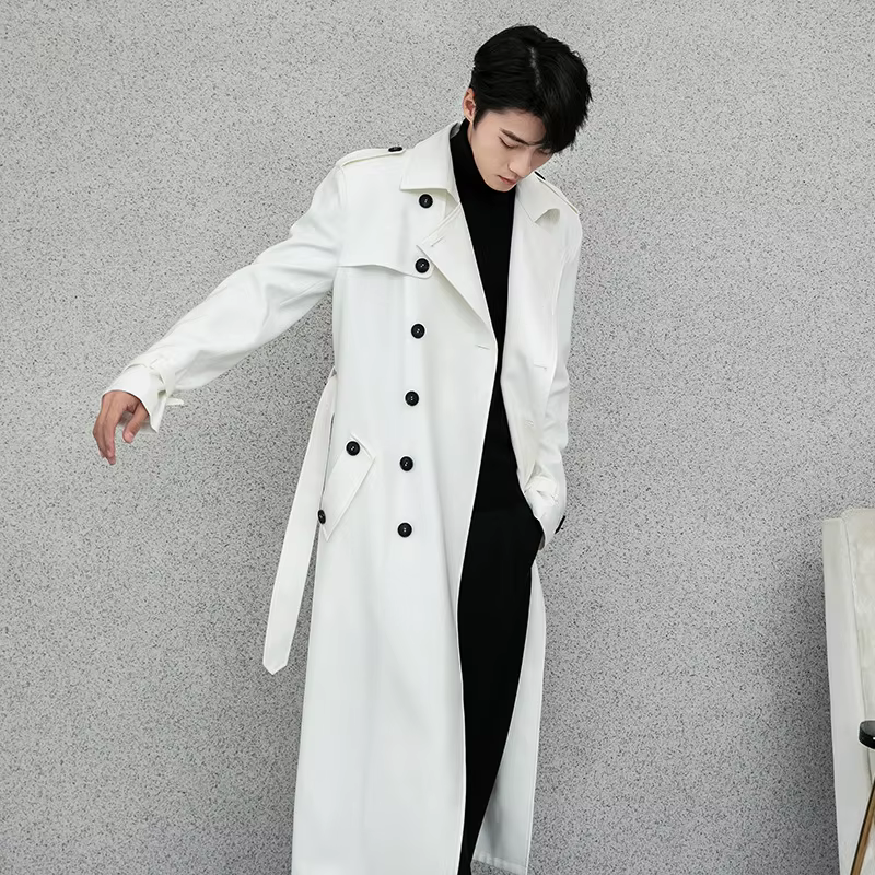 Veste longue pour hommes, Trench-Coat d'automne, intelligent, décontracté, Style britannique, Double