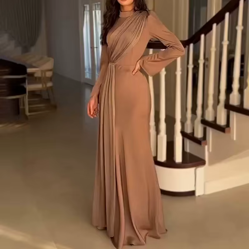 Robe longue musulmane Abaya pour femmes, robes de soirée, robe maxi, Jalabiya, plis, Abayas de Dubaï