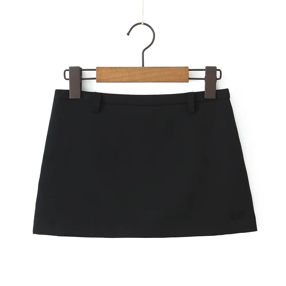 Mini jupes d'été noires pour femmes, jupes taille basse, sexy et mignonnes, vêtements des années 200