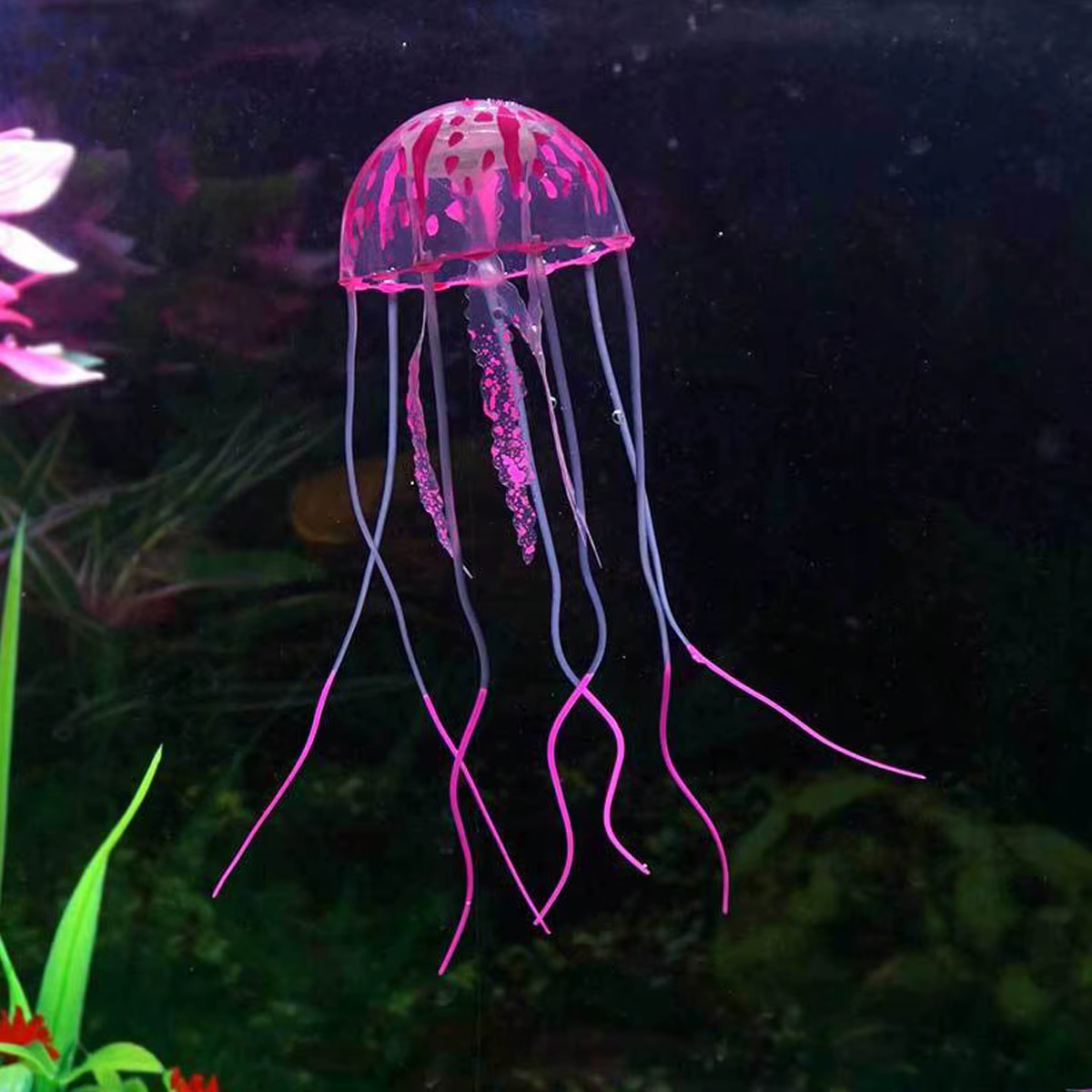 Méduses artificielles décoratives pour aquariums dans des couleurs époustouffantes, tentacules douce