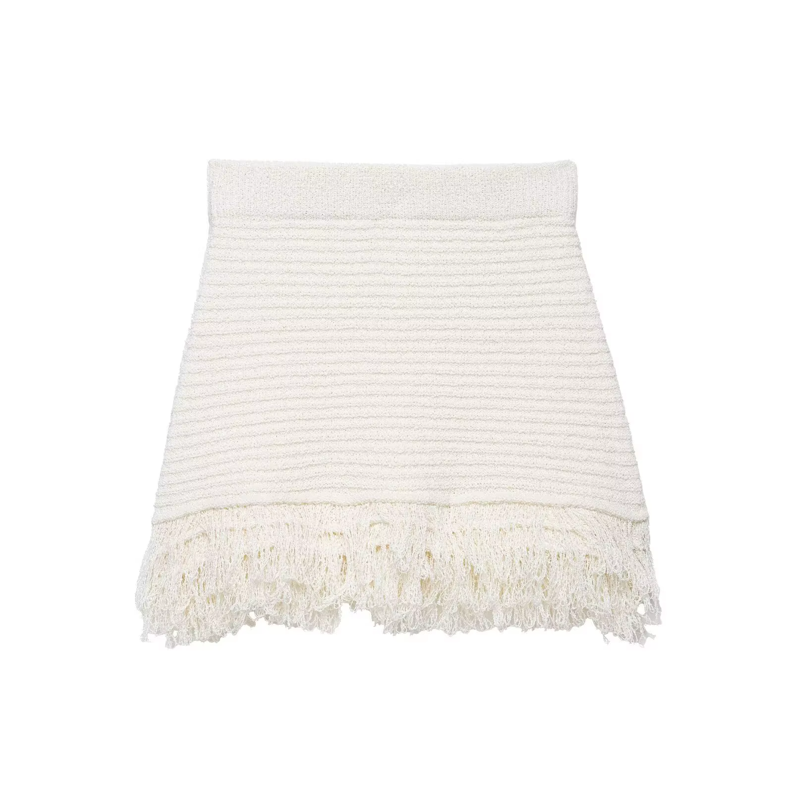Ensemble jupe à franges, hauts tricotés à manches courtes, jupes Sexy qui câlin les hanches, ensembl