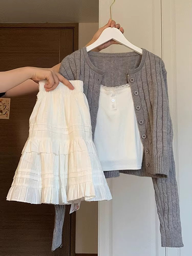 Jupe blanche de style ballet pour femmes, nouveau style d'été 2025, printemps et automne, jupe bouff