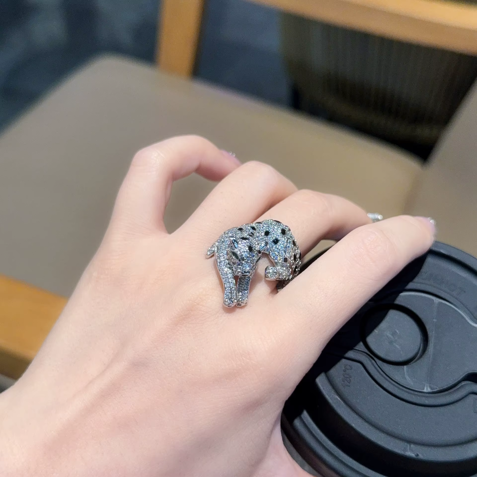 Bagues léopard tridimensionnelles rétro dominateur pour femmes, bague exquise hip-hop, bijoux en arg