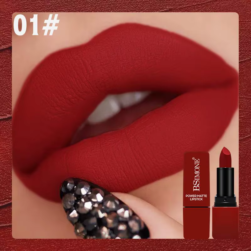 Brillant à lèvres mat velours – Maquillage teinte rouge imperméable, hydratant et longue durée, fini