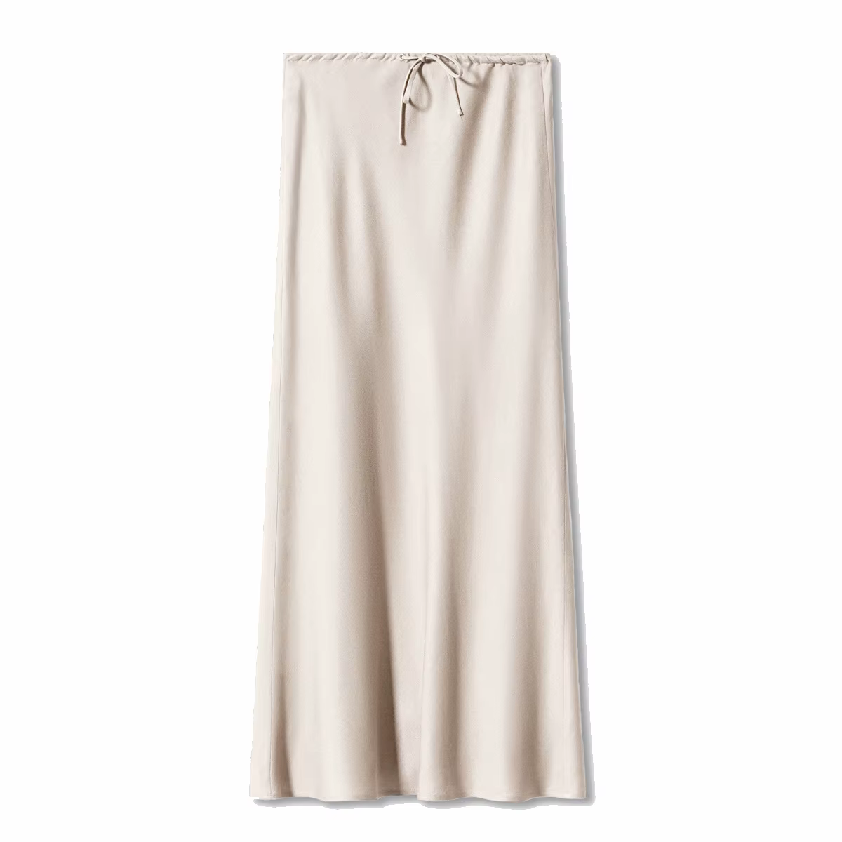 Jupe longue en satin uni pour femme, taille haute, à lacets, à la mode et élégante, nouvelle collect