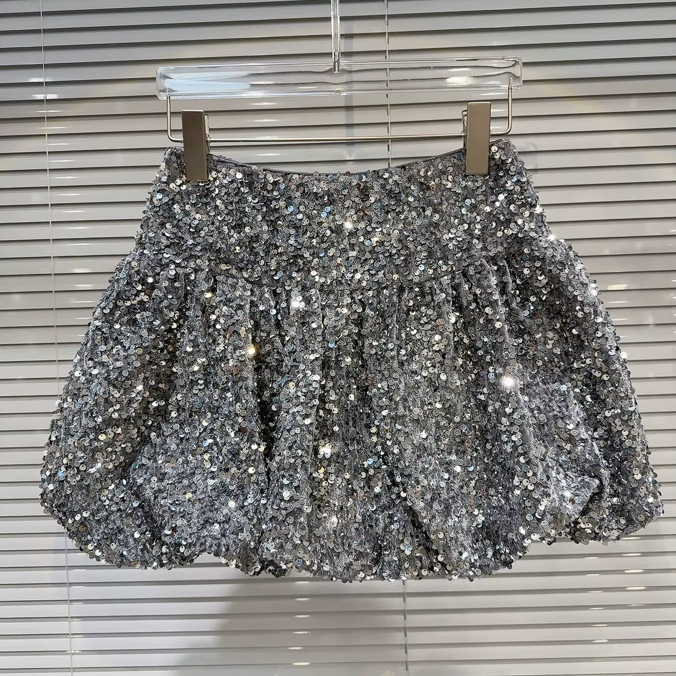 Jupe courte à paillettes pour filles, nouvelle jupe courte à paillettes brillantes, bourgeon de fleu