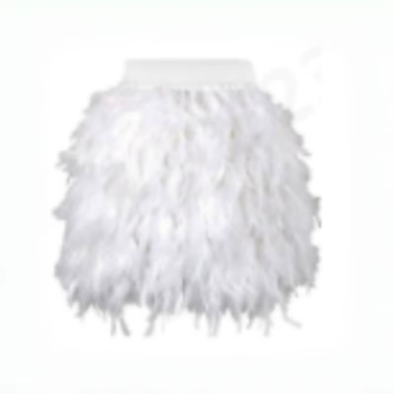Jupe asymétrique à franges en plumes de carnaval, jupe de fête, costume de scène pour spectacle de d