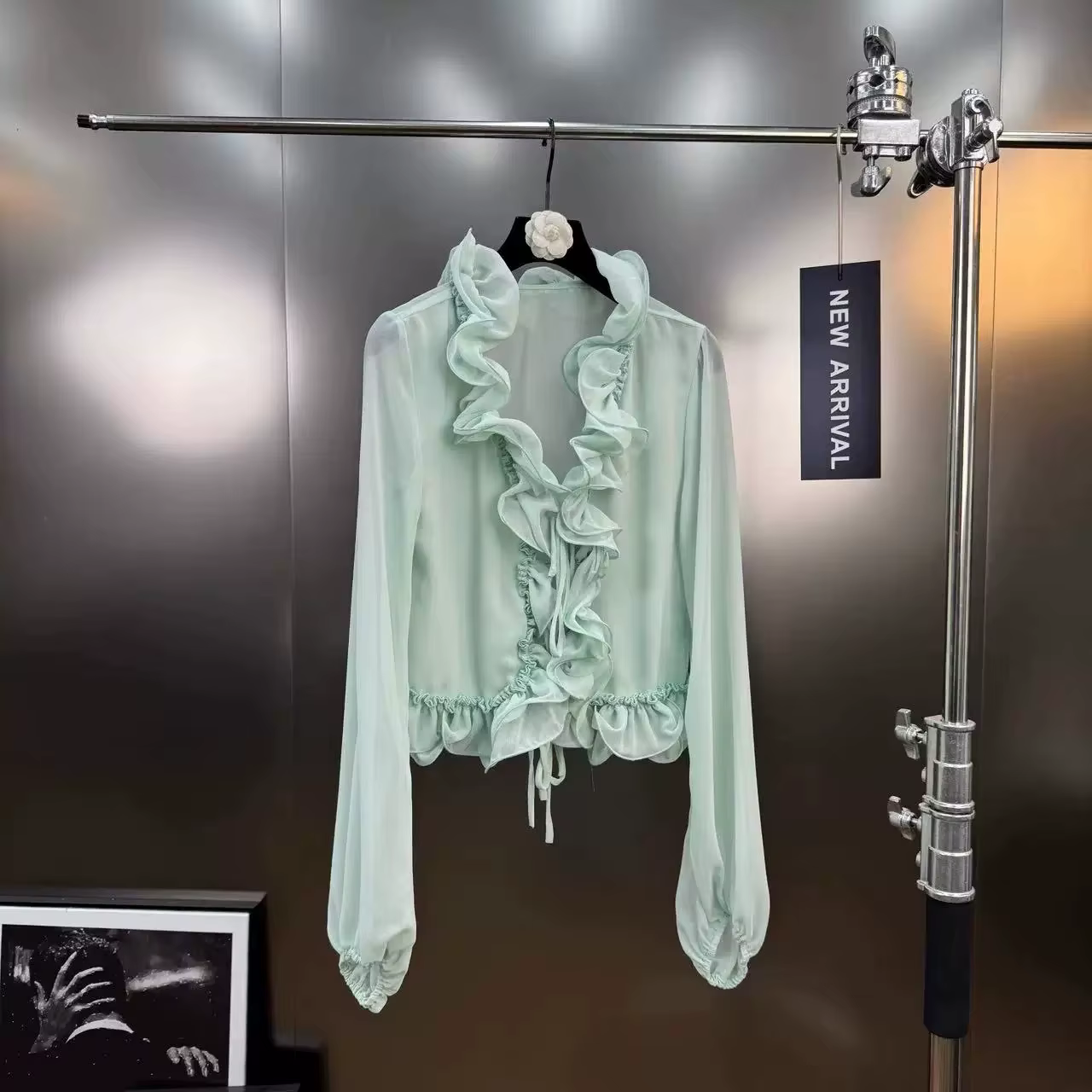 KUCLUT 2025 automne nouvelle mode polyvalent col à volants en mousseline de soie Blouse pour les fem