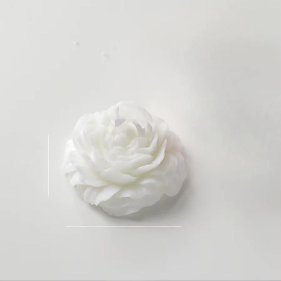 Bougie parfumée en forme de fleur de pivoine faite à la main, avec parfum longue durée, pour la déco