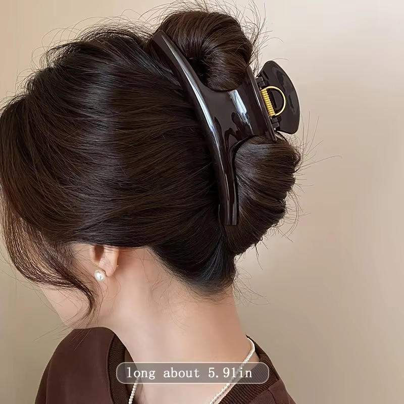Grande pince à cheveux élégante et solide de 5,91 pouces pour femmes, accessoire pour cheveux longs