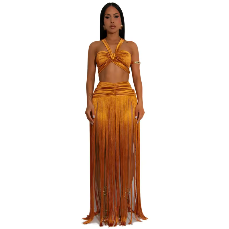 Maillot de bain jupe Cover-up 2 pièces ensemble femmes haut court et jupe longue maillot de bain mod