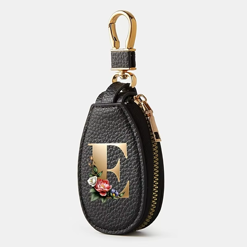 Sac à clés pour hommes et femmes, impression de 26 lettres, grande capacité, sac de rangement multif